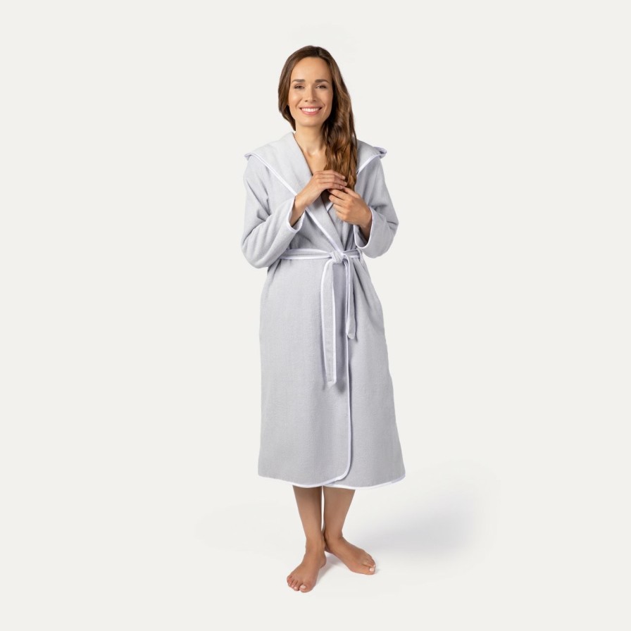 Bademantel MÖVE | Homewear Kapuzenmantel Damen Grau(Silver)