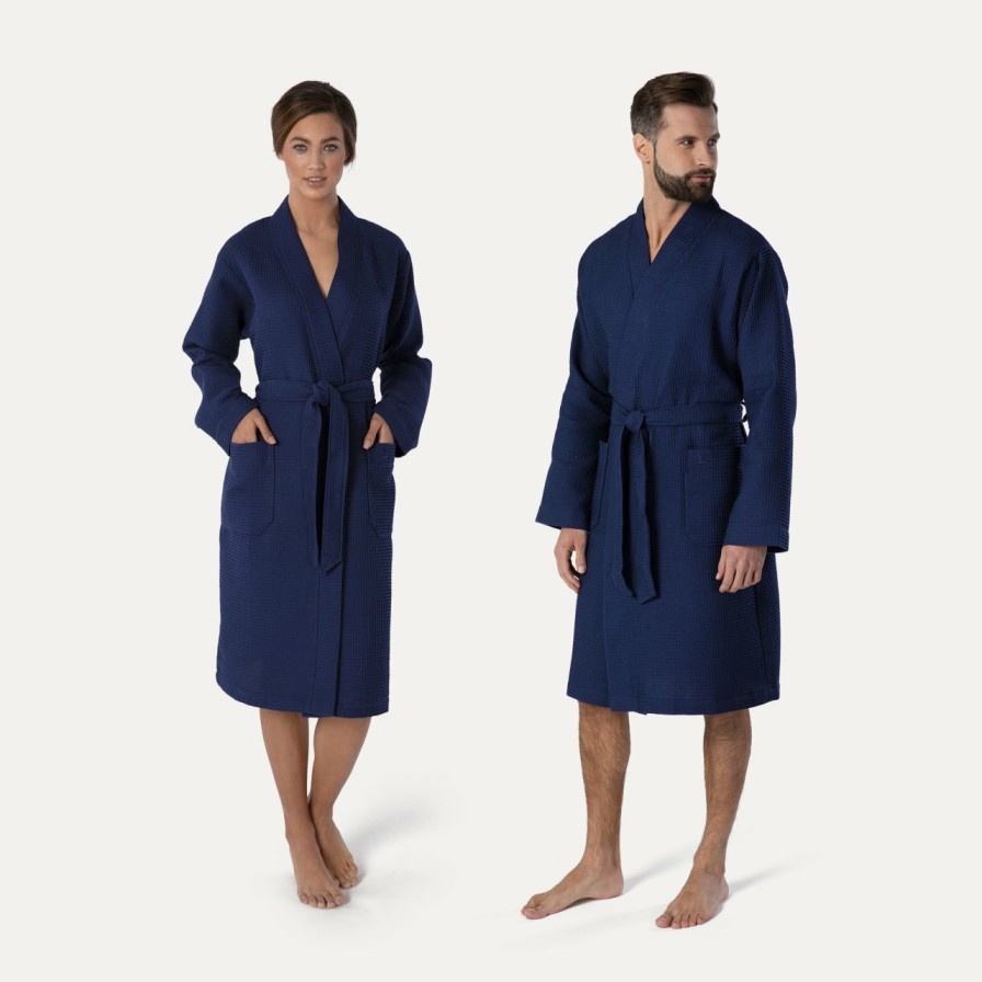 Bademantel MÖVE | Homewear Kimono Blau(Deep Sea)