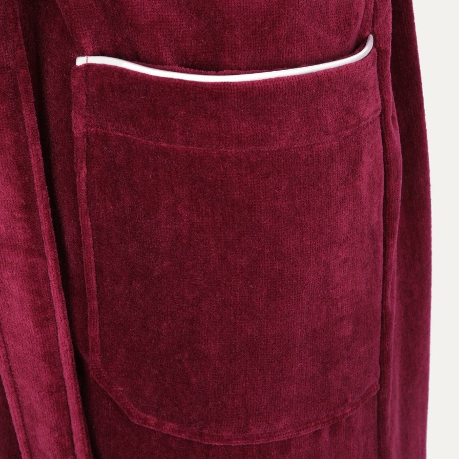 Bademantel MÖVE | Homewear Schalkragenmantel Rot(Burgundy)