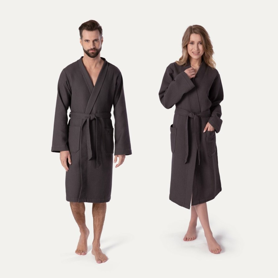 Bademantel MÖVE | Homewear Kimono Grau(Graphite)