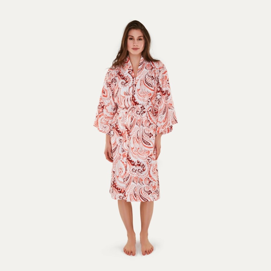 Bademantel MÖVE | Ethno Kimono Damen Rot(Sienna)