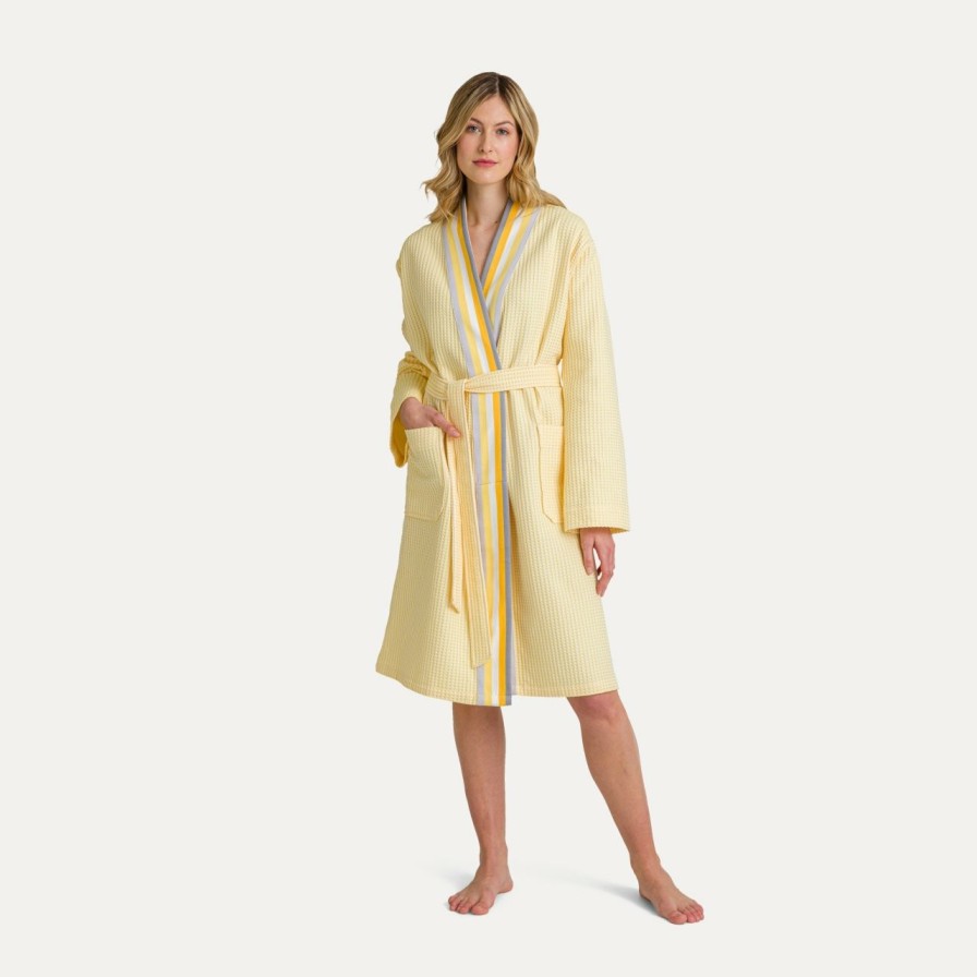 Bademantel MÖVE | Summer Piquee Kimono Gelb(Snow/Yellow)