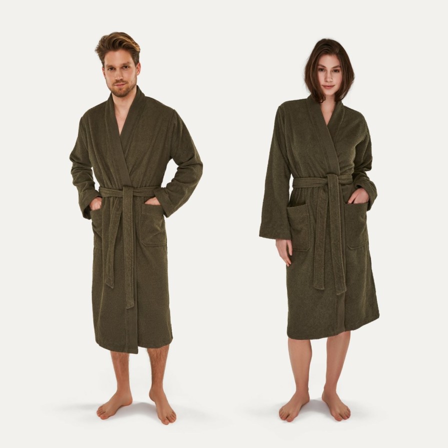 Bademantel MÖVE | Wellbeing Kimono Grun(Sea Grass)