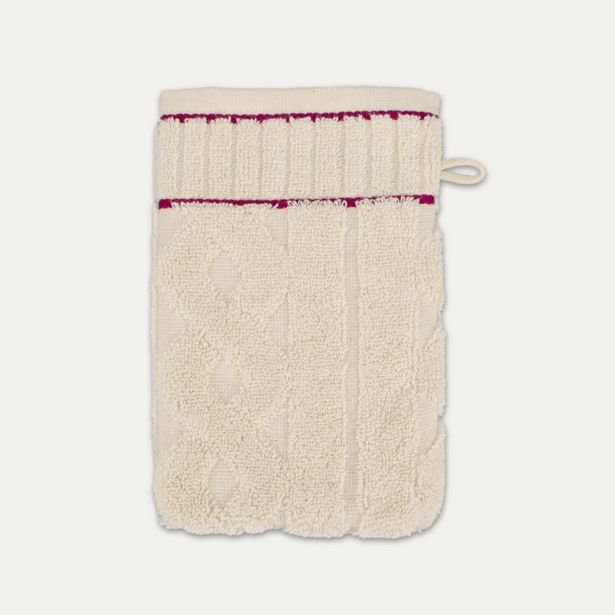 Handtucher MÖVE | Cosy Knits Waschhandschuh 20X15 Cm(Nature/Berry)