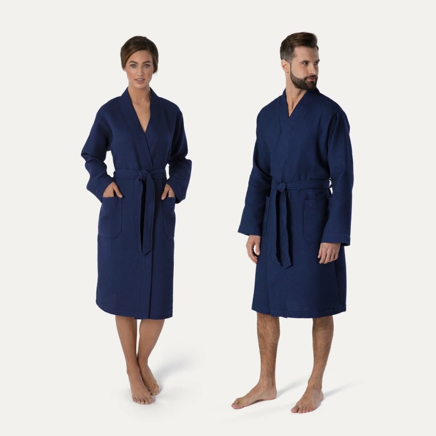 Bademantel MÖVE | Homewear Kimono Blau(Deep Sea)