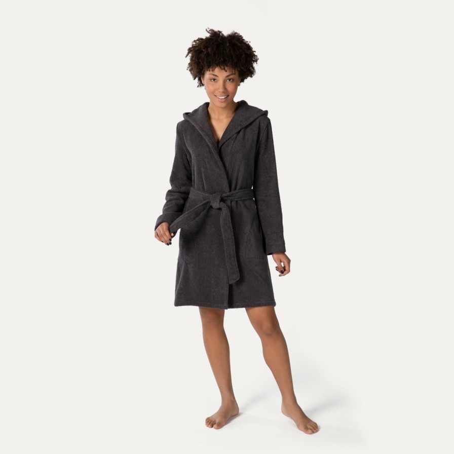 Bademantel MÖVE | Homewear Kapuzenmantel Damen Grau(Graphite)