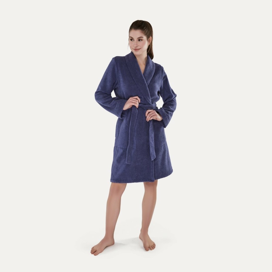 Bademantel MÖVE | Homewear Schalkragenmantel Lila(Blueberry)